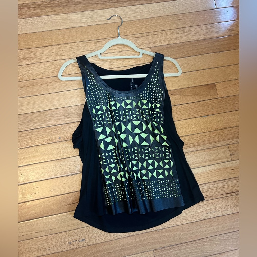 Black faux leather tank